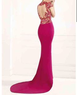 Tarik Ediz Red Size 4 Black Tie Pageant Floor Length Mermaid Dress on Queenly
