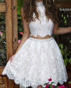 Sherri Hill White Size 12 Midi Free Shipping Bridal Shower Cocktail Dress on Queenly