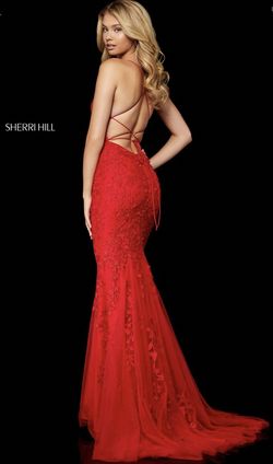 Style 52338 Sherri Hill Red Size 0 Sherri Hil Prom Mermaid Dress on Queenly