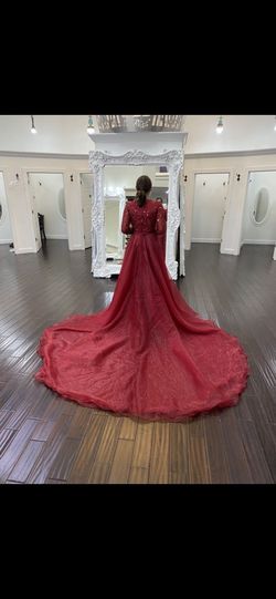 Ashley Lauren Red Size 4 Black Tie Pageant Floor Length A-line Dress on Queenly