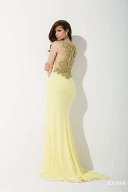 Style JP24231 Jovani Yellow Size 00 Black Tie Mermaid Dress on Queenly