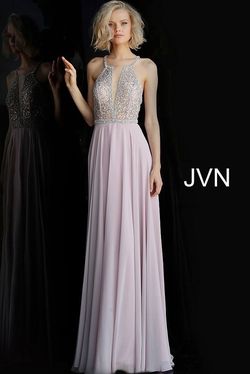 Style 66050 JVN Purple Size 00 Halter Plunge A-line Dress on Queenly