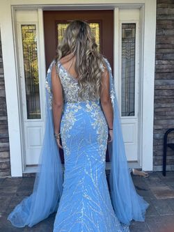 Portia and Scarlett Blue Size 4 Free Shipping Prom Floor Length Pageant A-line Dress on Queenly