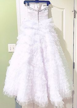 Mac Duggal White Size 0 Silk Prom Sweetheart Strapless Ball gown on Queenly