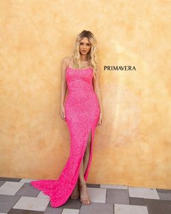 Style Audrey Primavera Pink Size 8 Euphoria Prom Spaghetti Strap Side slit Dress on Queenly