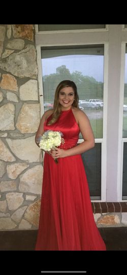 Sherri Hill Red Size 14 Homecoming Black Tie Straight Dress on Queenly