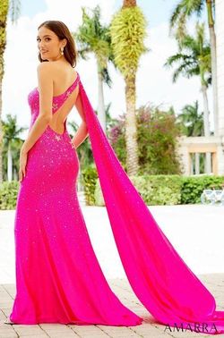 Style Cam Amarra Pink Size 0 Pageant Floor Length Side slit Dress on Queenly