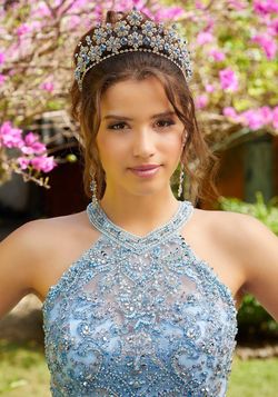 Style Alejandra Morilee Blue Size 8 Quinceanera Ball gown on Queenly
