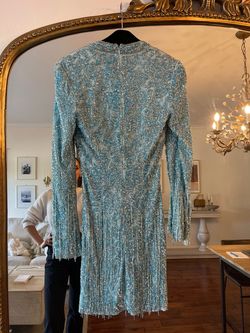 Sherri Hill Blue Size 0 Euphoria Shiny Free Shipping Cocktail Dress on Queenly