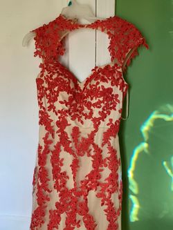Lore Red Size 4 Floor Length 50 Off Train Dress on Queenly