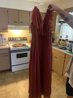 David's Bridal Orange Size 20 Floor Length Ball gown on Queenly