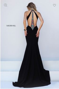 Sherri Hill Black Size 0 Tall Height Floor Length Straight Dress on Queenly