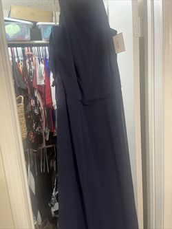David's Bridal Blue Size 16 Plus Size A-line Dress on Queenly