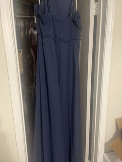 David's Bridal Blue Size 16 Plus Size A-line Dress on Queenly