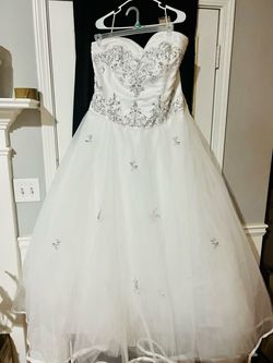 Mori Lee White Size 26 Never Worn Cotillion Ball gown on Queenly