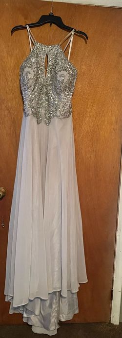 Dave and Johnny Silver Size 18 Plus Size Prom Military Straight Dress on Queenly