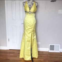 Fire & Ice Yellow Size 4 High Low 70 Off Side slit Dress on Queenly
