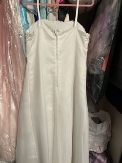 David's Bridal White Size 5 Wedding Floor Length Girls Size 50 Off Ball gown on Queenly