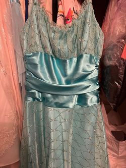 Morgan and Co Blue Size 7 Floor Length A-line Dress on Queenly