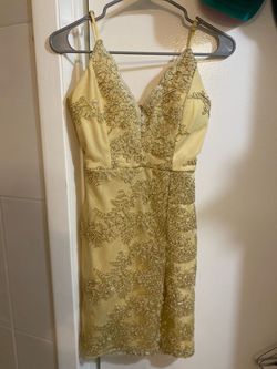 Windsor Gold Size 2 Floor Length Short Height Side slit Dress on Queenly