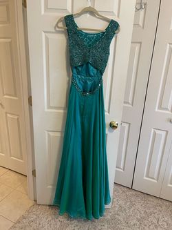 Sherri Hill Green Size 2 Pageant Free Shipping Teal Straight Dress on Queenly