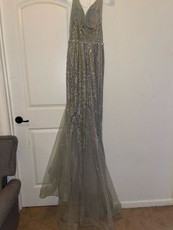Coya Silver Size 4 Military Floor Length Mermaid Dress on Queenly