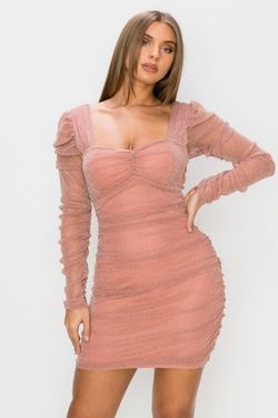 Style PD70945E Privy Pink Size 10 Sheer Nightclub Euphoria Summer Cocktail Dress on Queenly