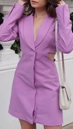 Zara Purple Size 2 Lavender Midi Blazer Cocktail Dress on Queenly