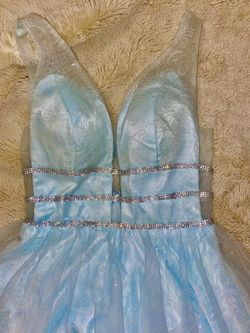 foryou Blue Size 6 Floor Length Ball gown on Queenly