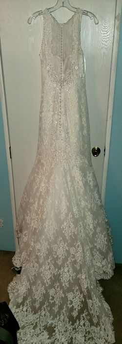 Allure  White Size 8.0 Corset Sequined Train Prom Mermaid Dress on Queenly