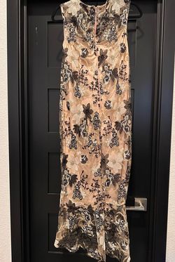 Calvin Klein Nude Size 12 Prom Midi Plus Size Cocktail Dress on Queenly