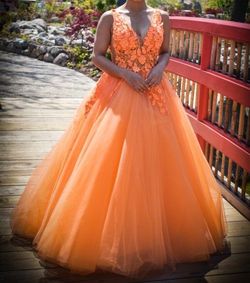 Jovani Orange Size 4 50 Off Free Shipping Pageant Ball gown on Queenly