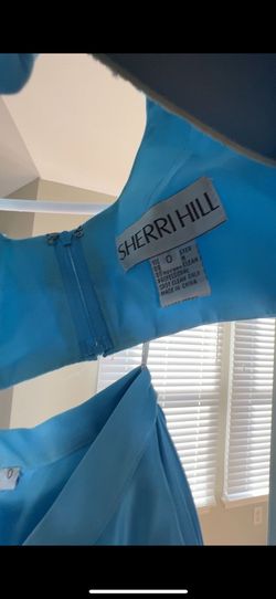 Sherri Hill Blue Size 0 Black Tie Tall Height Prom Ball gown on Queenly