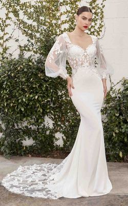 Style A1079W Andrea & Leo Couture White Size 10 Floor Length Fitted Mermaid Dress on Queenly