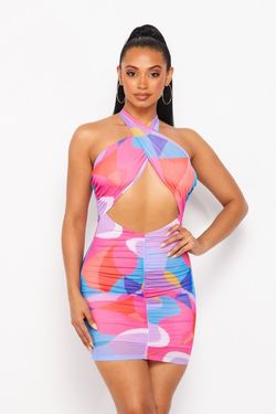 Style BD20455 Hot & Delicious Multicolor Size 6 Euphoria Cut Out Mini Cocktail Dress on Queenly