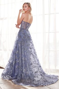 Style CB046 Cinderella Divine Blue Size 6 Fitted Black Tie Tall Height A-line Dress on Queenly