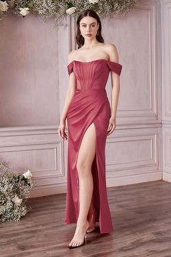 Style 7484 Cinderella Divine Red Size 4 Side slit Dress on Queenly