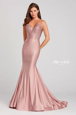 Style EW120012 Ellie Wilde Pink Size 2 Black Tie Pageant Floor Length Mermaid Dress on Queenly