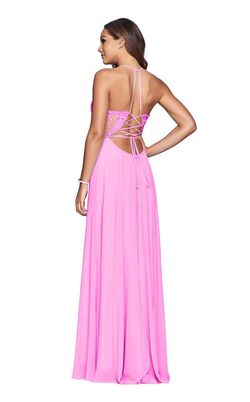 Style S10228 Faviana Pink Size 6 Black Tie Straight Dress on Queenly