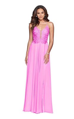 Style S10228 Faviana Pink Size 6 Black Tie Straight Dress on Queenly
