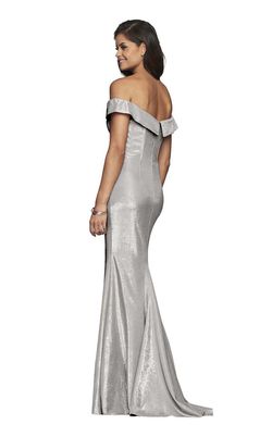 Style S10216 Faviana Silver Size 2 Black Tie Euphoria Jersey Side slit Dress on Queenly