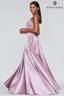 Style S10253 Faviana Pink Size 2 Tall Height Floor Length Black Tie A-line Dress on Queenly