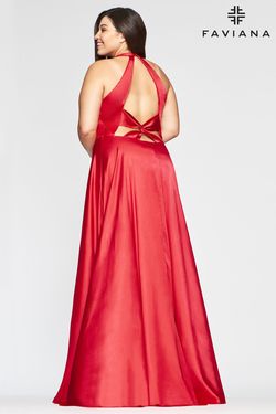 Style 9495 Faviana Red Size 14 Floor Length A-line Dress on Queenly