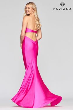Style S10448 Faviana Pink Size 0 Black Tie Tall Height Mermaid Dress on Queenly