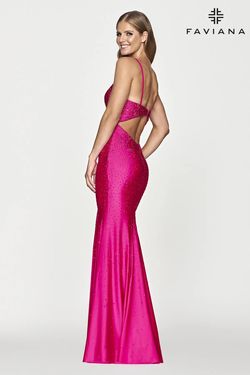 Style S10630 Faviana Pink Size 0 Fitted Keyhole Black Tie V Neck Tall Height Mermaid Dress on Queenly