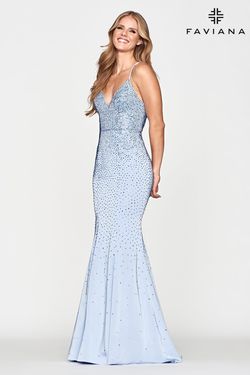 Style S10657 Faviana Blue Size 0 Mermaid Dress on Queenly