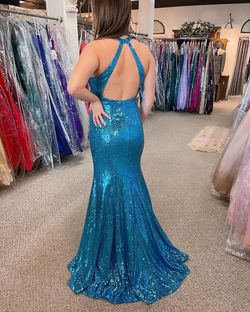 Style ES10692 Faviana Blue Size 10 Keyhole Mermaid Dress on Queenly