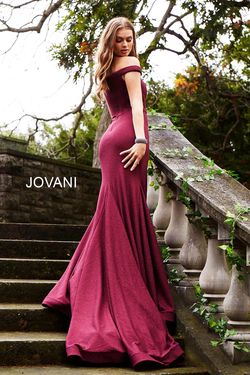 Style 55187 Jovani Red Size 10 Black Tie Jersey Pageant Floor Length Mermaid Dress on Queenly