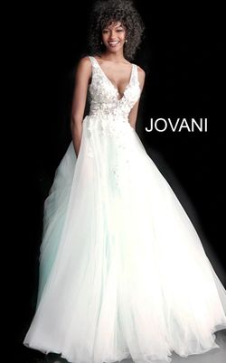 Style 55634 Jovani White Size 20 Ballgown Floor Length Ball gown on Queenly
