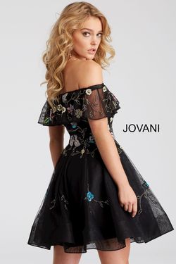 Style 54430 Jovani Black Size 0 Floor Length Cocktail Dress on Queenly